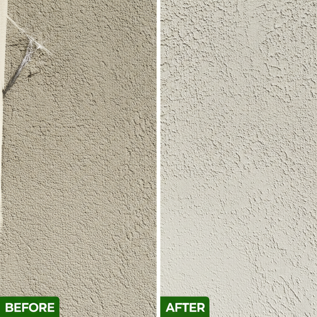 Pressure washing exterior wall