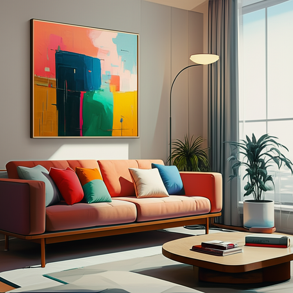 Modern living room interior painting